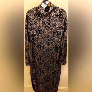 Project Runway Black w/ Foil Dress w/tag ($54)                   Size Large